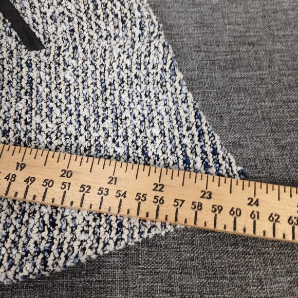 ​Club Monaco Tweed & Lamb Leather Blazer Womens Size XSmall Luxury Asymetric - Picture 9 of 10